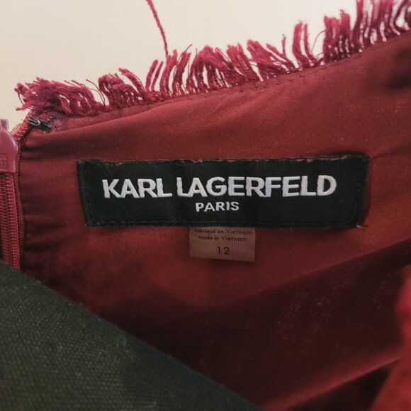 Karl Lagerfeld Burgandy Tweed Dress - Picture 3 of 3